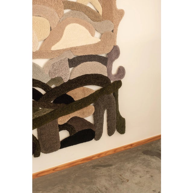 Monumental landscape espace XXXIV handmade wool tapestry by Mira Sohlen Dimensions: D 200 x H 200 cm Materials: Wool...