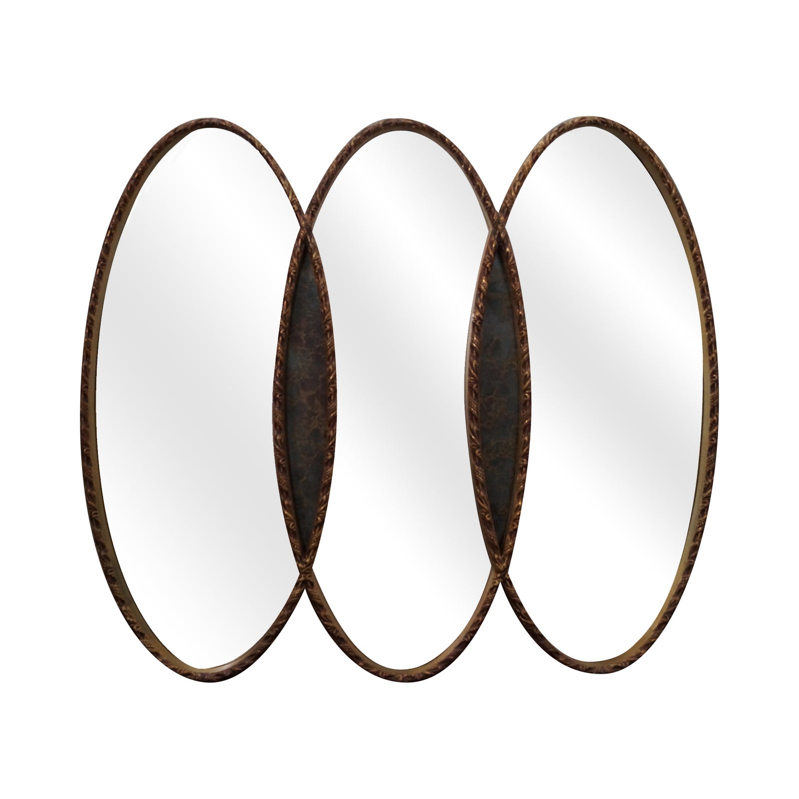 Gold Triple Interlocking Oval Wall Mirror Chairish