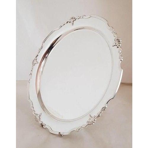 1990s Elizabeth II Sterling Silver Salver by James Dixon & Sons, Sheffield, 1998 For Sale - Image 5 of 18