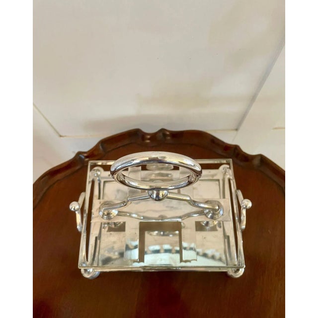 Antique Silver Plated Cruet Set, Set of 7 For Sale - Image 6 of 12