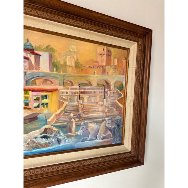 1980’s Vintage Parisian Landscape Oil Painting, Signed For Sale - Image 9 of 12