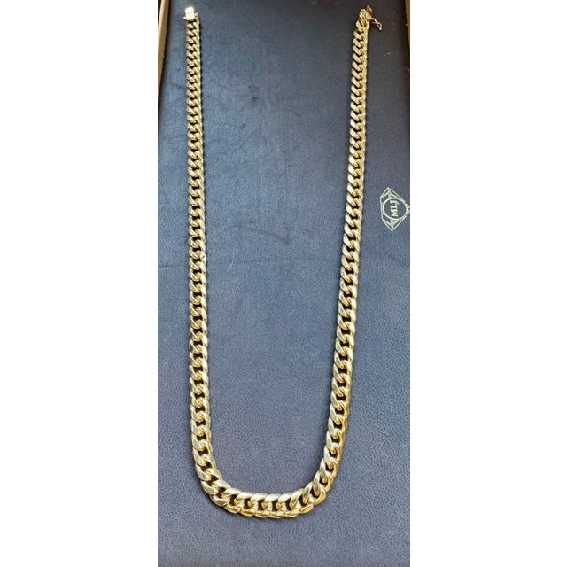 Vintage 14 Karat Yellow Gold 54.7 Gm Miami Cuban Link Italian Chain Unisex, 24" For Sale - Image 9 of 18