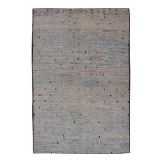 Neutral Tone Modern Hand Knotted Rug by Keivan Woven Arts, 5'10 X 9'2 For Sale