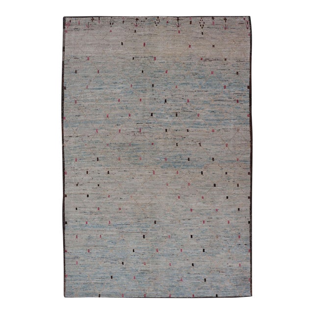 Neutral Tone Modern Hand Knotted Rug by Keivan Woven Arts, 5'10 X 9'2 For Sale
