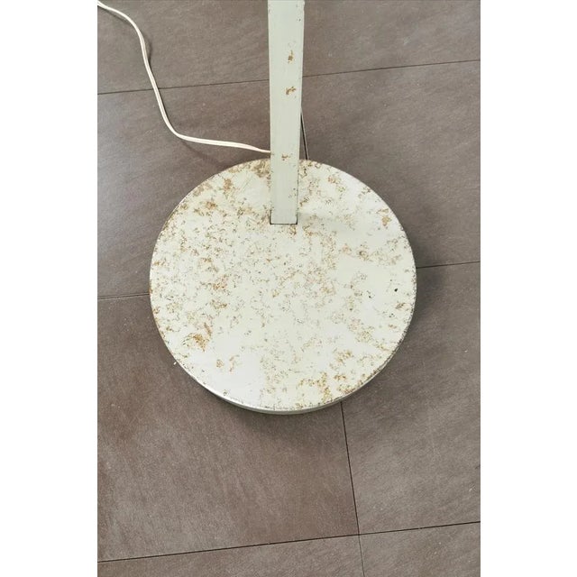 Vintage Italian Gray Enameled Metal Ground Lamp Years, 1960s For Sale - Image 9 of 13