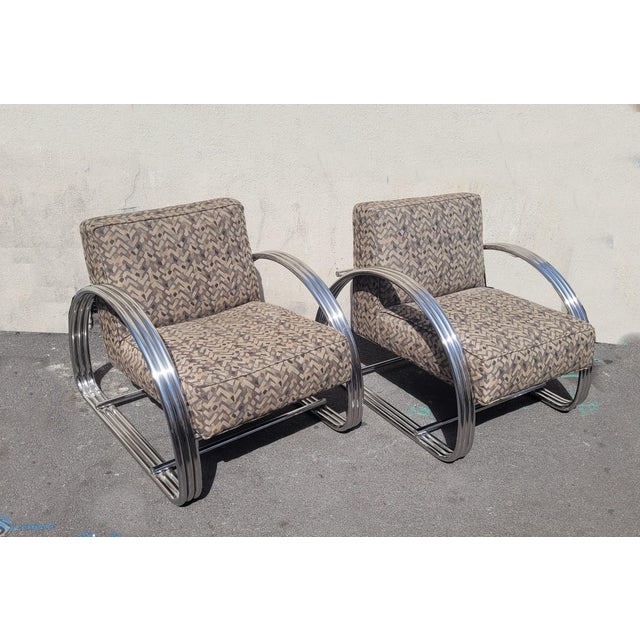 Set of Large Chrome Armchairs by Ralph Lauren, 20th Century For Sale - Image 6 of 18