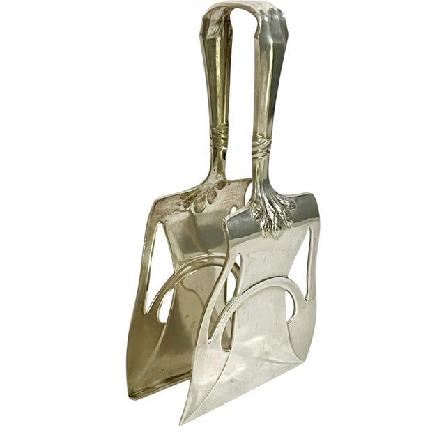 English Early 20th Century French Silver-Plated Asparagus Serving Tongs For Sale - Image 3 of 10