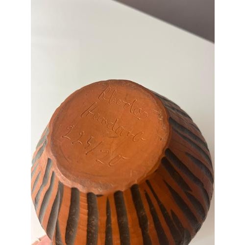 Handmade Rhodos Vase with Incised Decoration from Eiwa Keramik For Sale - Image 9 of 11