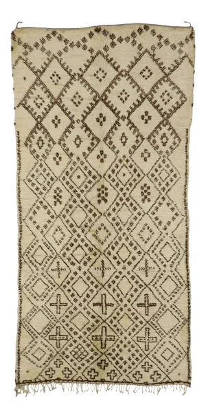 Vintage Berber Beni Ourain Moroccan Rug - 06'06 X 13'01