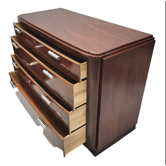 Art Deco Style Flame Mahogany Chests of Drawers by Ralph Lauren - Pair For Sale In Chicago - Image 6 of 8