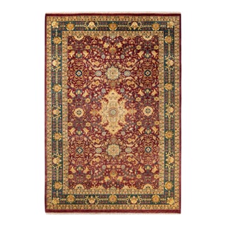 Mogul, One-of-a-Kind Hand-Knotted Area Rug - Red, 6' 3" x 9' 1" For Sale