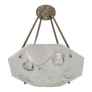 French Art Deco Pendant Light by Degue 1930 France For Sale