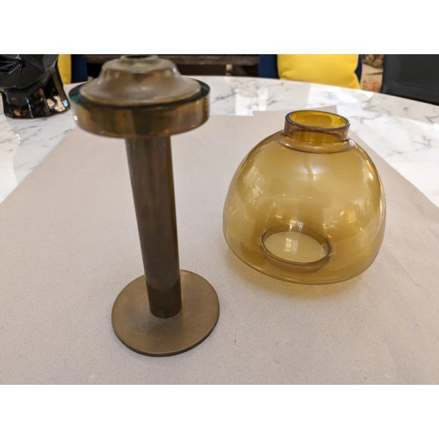 Hans Agne Jakobsson Hurricane Brass Candle Holder L102/32 Markaryd Sweden, 1960s For Sale - Image 11 of 11