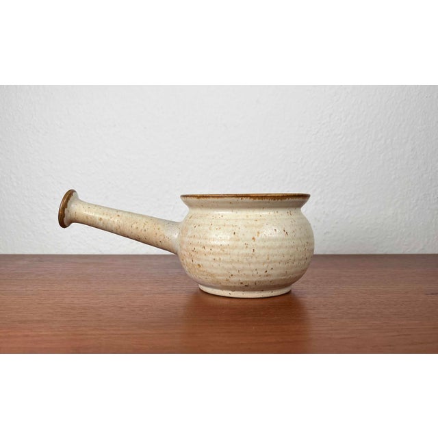 Mid-Century Danish Studio Pottery Bowl with Handle from Tversted Vendelbo Stentoj, 1960s For Sale - Image 12 of 18