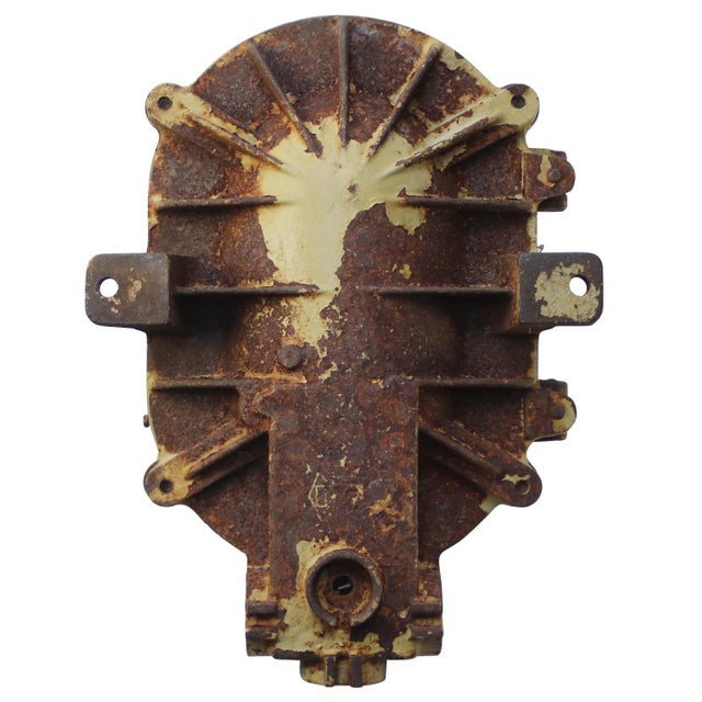 Industrial French Industrial Wall Lamp in Cast Iron and Clear Glass from Mapelec Amiens For Sale - Image 3 of 5