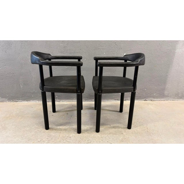 Postmodern Black Armchairs in Molded Plastic, Europe, 1980s, Set of 2 For Sale - Image 4 of 12