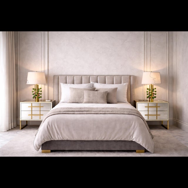 Mirrored Nightstands with Brass Sled Base from Justfurnituress SRL, 2026, Set of 2 For Sale - Image 9 of 11