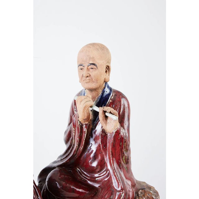 Set of Four Chinese Shiwan Pottery Immortal Dieties For Sale In Sacramento - Image 6 of 13