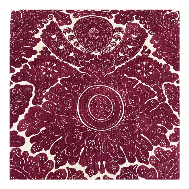 English Designer Lewis & Wood Nantes Quilted Cotton Matelase Fabric - 1 3/4 Yards For Sale