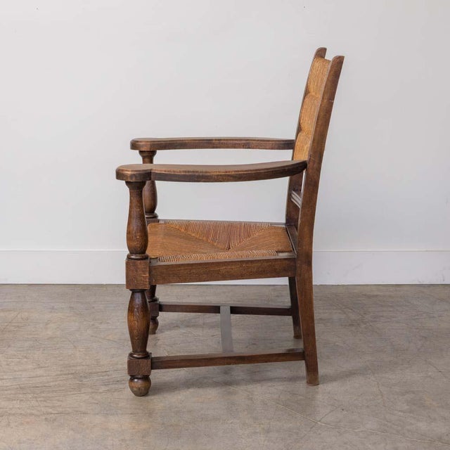 1940s 1940s Pair of Carved Wood and Woven Chairs by Charles Dudouyt For Sale - Image 5 of 13