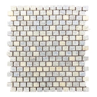Sky Blue Marble Honed 3/8" X 5/8" Brick Mosaic For Sale
