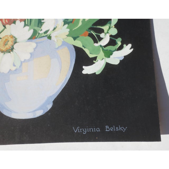 Art Deco SilkScreen Still-Life by Virginia Belsky For Sale - Image 3 of 7