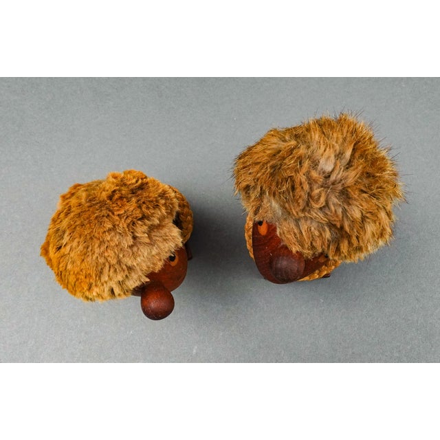 Wood Mid 20th Century Hans Bolling Orskov & Co Denmark Optimist & Pessimist Teak Figurine Set of 2 For Sale - Image 7 of 8