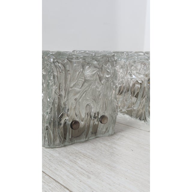 Wall Lamps Ice Model by Toni Zuccheri for Barovier & Toso, 1980s, Set of 2 For Sale - Image 12 of 14