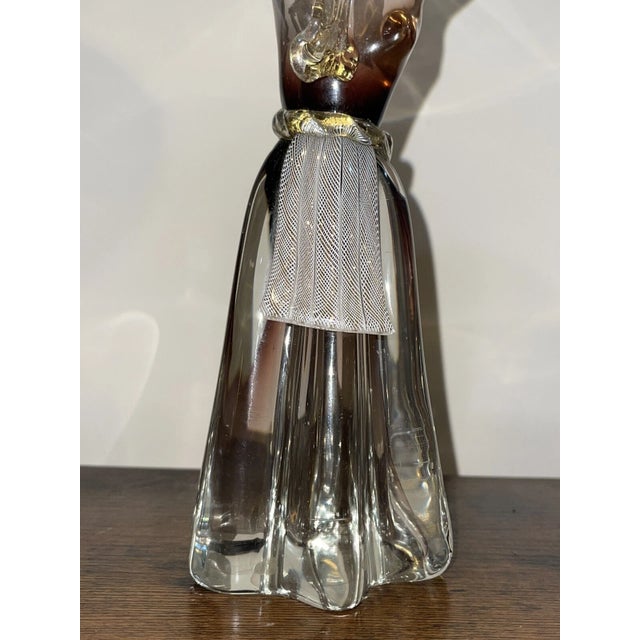 Salviati Murano Glass Sculpture – Folk Girl With Basket, Aventurine & Latticino, 1960s For Sale - Image 9 of 11