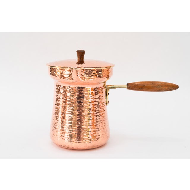 Hammered Copper, Brass, and Wood Can, 1920s For Sale - Image 9 of 13