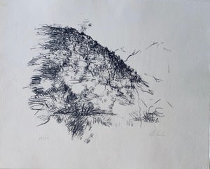 Anna Ticho, German Israeli Expressionist Abstract Lithograph Of Judeah Hills