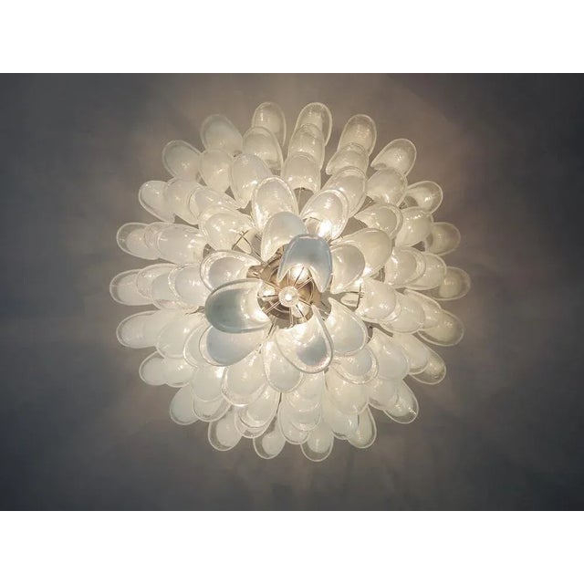 Vintage Murano Glass Chandelier with Glass Petals, 1983 For Sale - Image 6 of 13