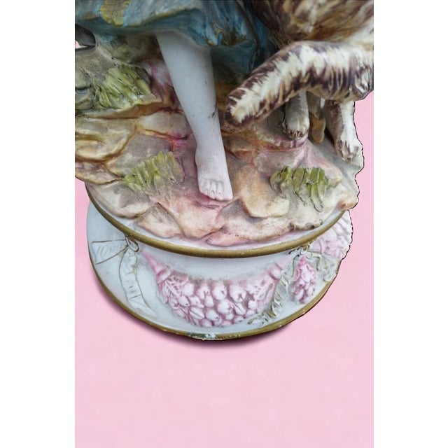 Large Capodimonte Figurine Group of Boys with Lamb and Dog, 1890s For Sale - Image 13 of 18