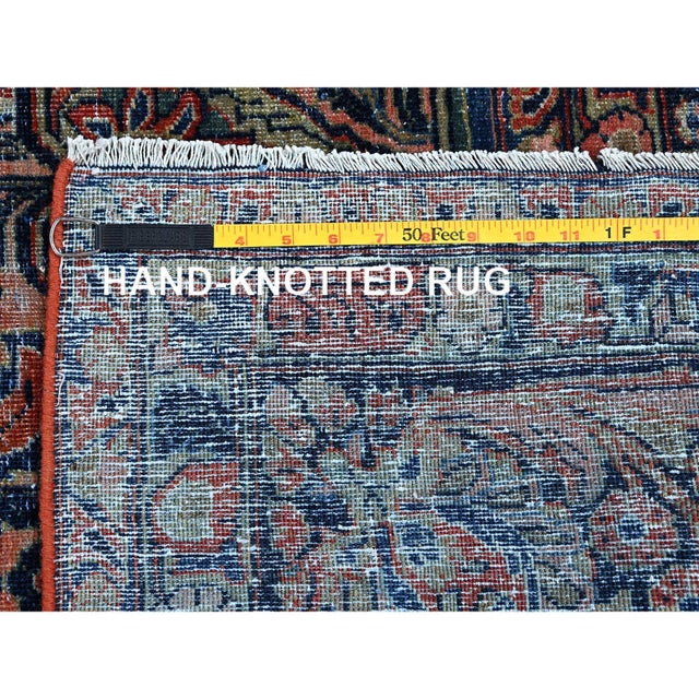 1920s Red Antique Persian Sarouk Handmade Wool Rug For Sale - Image 12 of 12