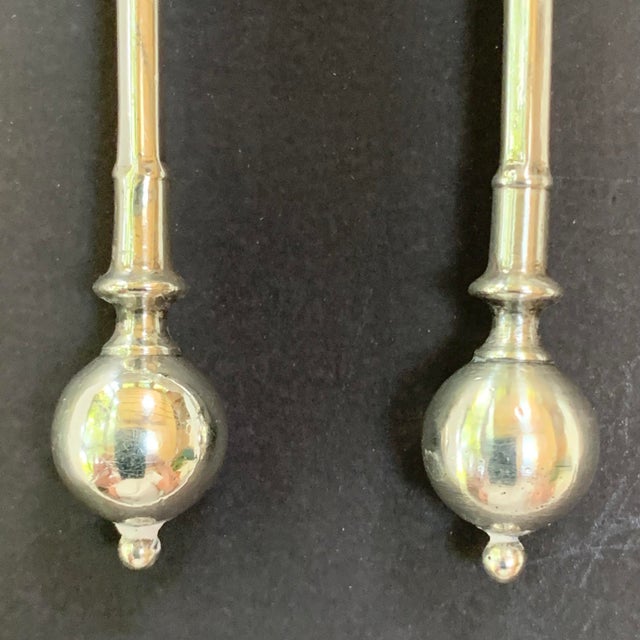 Antique Pair of Ball End Silver Salt Spoons by George Sharp For Sale In Philadelphia - Image 6 of 9