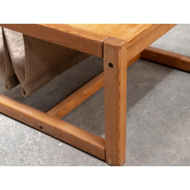 Beige Habitat Pine Coffee Table with Jute Magazine Rack, 1980s For Sale - Image 8 of 9