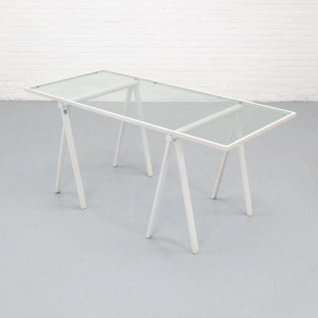 Postmodern Trestle Desk by Rodney Kinsman for Bieffeplast, 1980s For Sale - Image 3 of 14