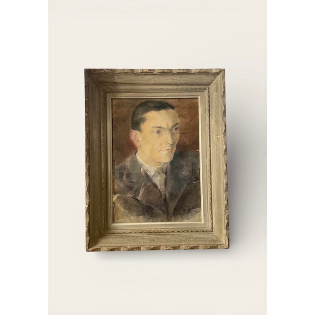 French Artist, Portrait of a Man, Early 20th Century, Pastel Drawing, Framed For Sale - Image 11 of 11