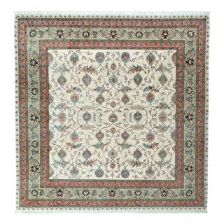 Hand-Knotted Tabriz 50 Raj Rug with Silk Content For Sale