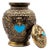 Aura Angel Wings Turquoise Heart Keepsake Cremation Urn Metal Antique Finish For Sale