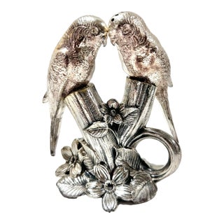 1940s Silverplate Parrot Salt & Pepper Shakers - A Pair - Weidlich Bros. For Sale