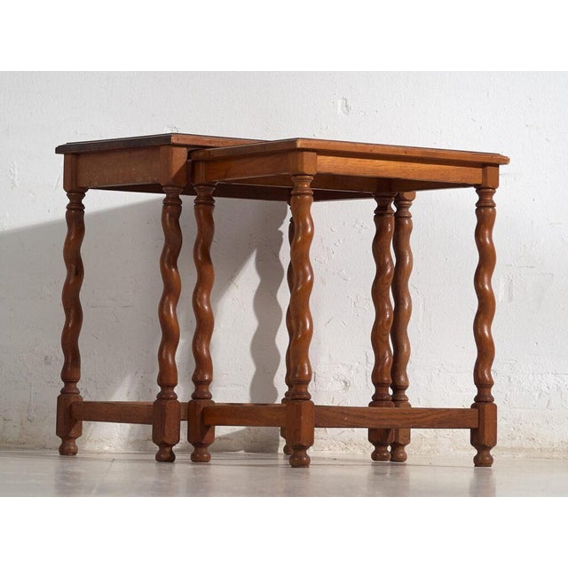 Nesting Tables in Oak, Set of 2 For Sale - Image 4 of 13