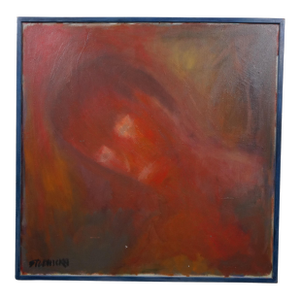 Late 20th Century Jim Studnicka Expressionist Female Portrait Oil Painting on Canvas 31"