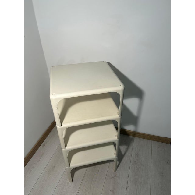 Demetrio 45 Stackable Coffee Tables in White ABS by Vico Magistretti for Artemide, 1970s, Set of 4, in Very Good...