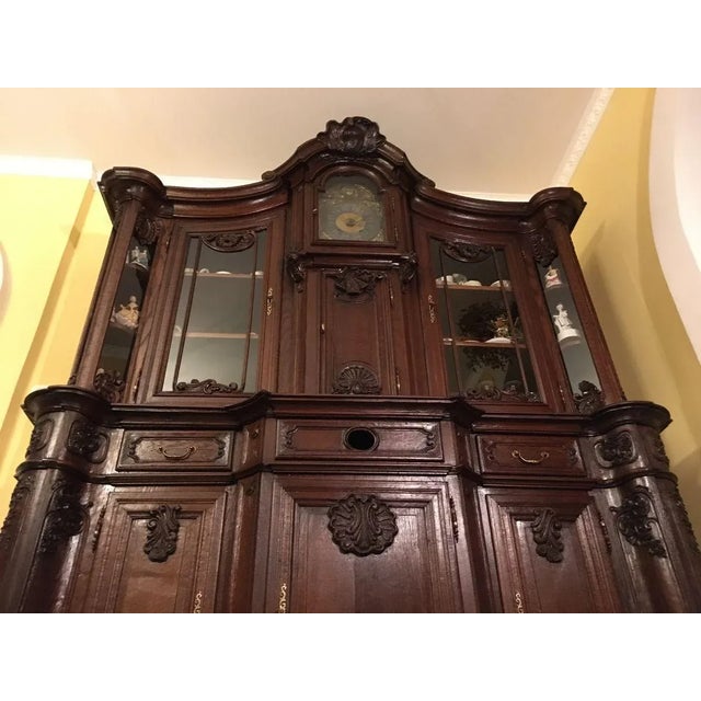 Metal 19th Century Rococo Style Cabinet with Clock For Sale - Image 7 of 18