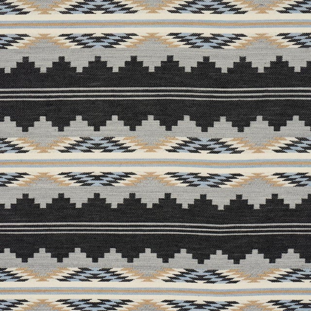 Sample - Schumacher Monsoon Fabric In Navy For Sale