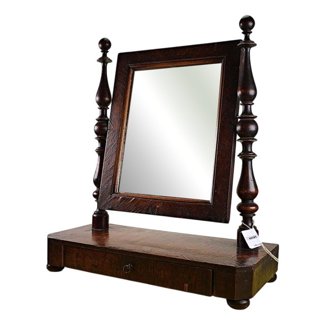 Antique Wooden Table Mirror For Sale