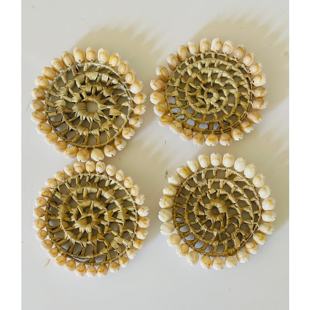 1960s Coastal Sea Shell Coasters Set - 6pcs For Sale - Image 4 of 4