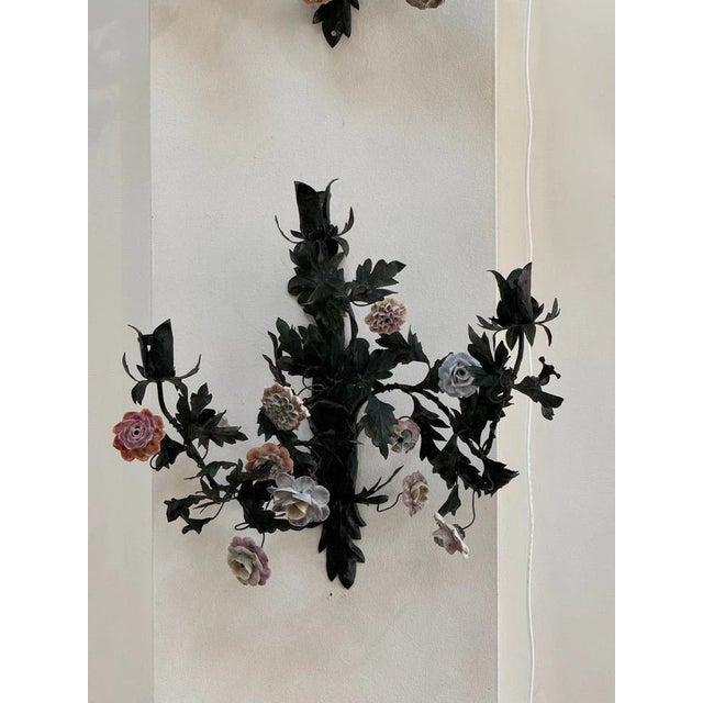 19th Century Pair of 19th Century French Tole Sconces For Sale - Image 5 of 12