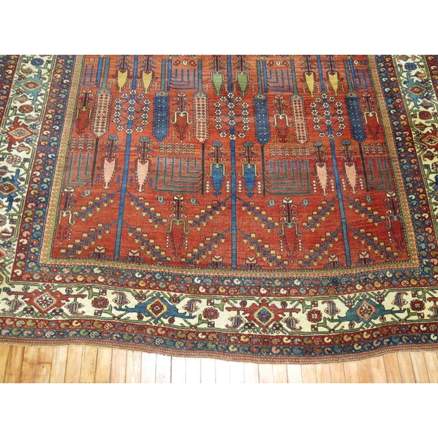 Antique Zabihi Colllection Persian Bidjar Willow Tree Rug - 8'4" x 12'5" For Sale - Image 4 of 10